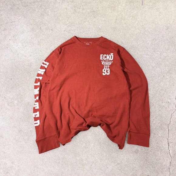 Ecko Unltd Other - Ecko Unltd Mens XL Thermal Shirt Red Waffle Knit Long Sleeve Graphic